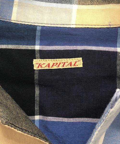 KAPITAL（キャピタル）KAPITAL (キャピタル) 半袖チェックシャツ ブルー サイズ:Mの古着・服飾アイテム