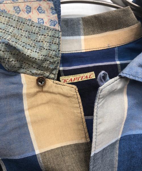KAPITAL（キャピタル）KAPITAL (キャピタル) 半袖チェックシャツ ブルー サイズ:Mの古着・服飾アイテム
