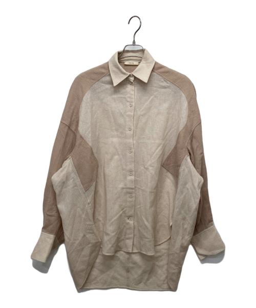 CELINE（セリーヌ）CELINE (セリーヌ) バイカラーウールシャツ ベージュ サイズ:38の古着・服飾アイテム