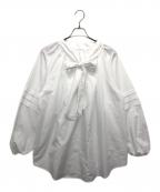 CADUNEカデュネ）の古着「ビックボウタイブラウス」｜ホワイト