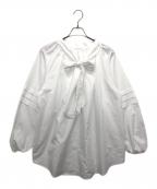 CADUNEカデュネ）の古着「ビックボウタイブラウス」｜ホワイト