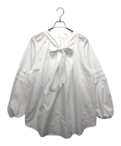 CADUNE（カデュネ）CADUNE (カデュネ) ビックボウタイブラウス ホワイト サイズ:38の古着・服飾アイテム