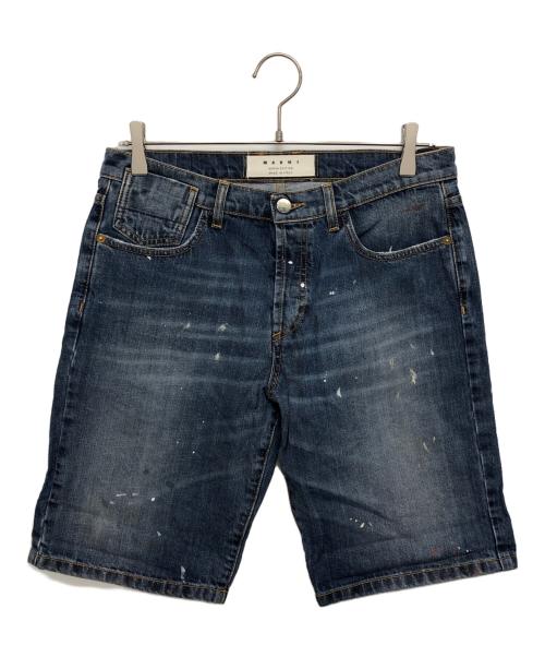 MARNI（マルニ）MARNI (マルニ) ペイント加工ハーフデニムパンツ インディゴ サイズ:W25の古着・服飾アイテム