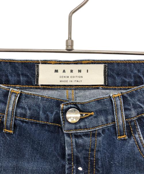 MARNI（マルニ）MARNI (マルニ) ペイント加工ハーフデニムパンツ インディゴ サイズ:W25の古着・服飾アイテム