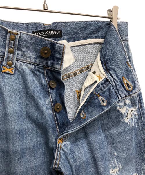 DOLCE & GABBANA（ドルチェ＆ガッバーナ）DOLCE & GABBANA (ドルチェ＆ガッバーナ) 虎刺繍デニムパンツ インディゴ サイズ:44の古着・服飾アイテム
