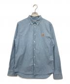 maison kitsuneメゾンキツネ）の古着「ワッペンシャツ」｜インディゴ