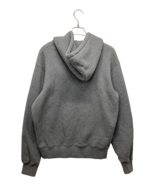 maison kitsune（メゾンキツネ）MAISON KITSUNE (メゾンキツネ) 刺繍ジップアップパーカー グレー サイズ:Mの古着・服飾アイテム