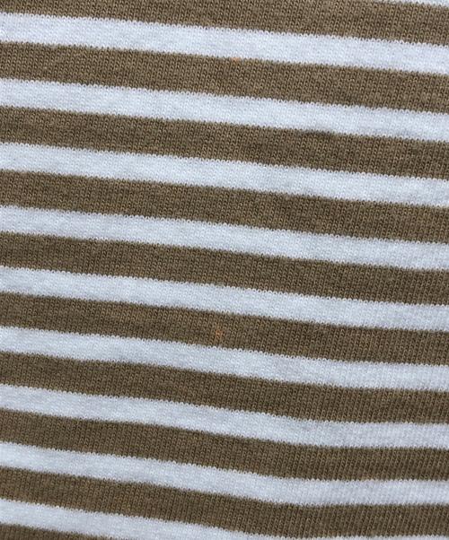 FRED PERRY（フレッドペリー）FRED PERRY (フレッドペリー) ファインストライプ ヘビーウエイトTシャツ ベージュ サイズ:Lの古着・服飾アイテム