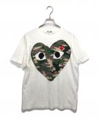 PLAY COMME des GARCONSプレイコムデギャルソン）の古着「Printed Heart T-Shirt」｜ホワイト
