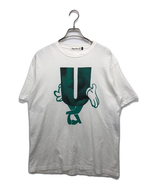 UNDERCOVER（アンダーカバー）UNDERCOVER (アンダーカバー) UロゴプリントTシャツ ホワイト サイズ:3の古着・服飾アイテム