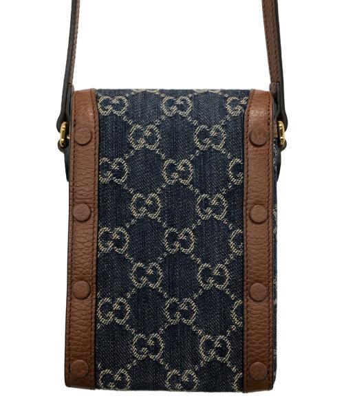 GUCCI（グッチ）GUCCI (グッチ) ホースビット1955ミニバッグ ブラウン×ブルーの古着・服飾アイテム