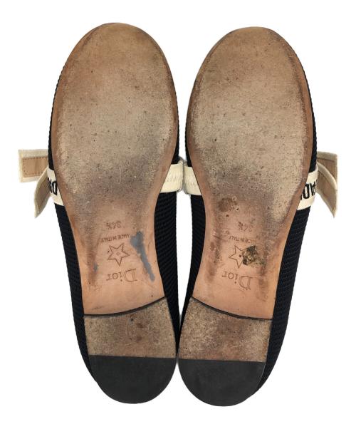Christian Dior（クリスチャン ディオール）Christian Dior (クリスチャン ディオール) MISS JADIOR BALLERINA FLAT ブラック サイズ:22.5の古着・服飾アイテム