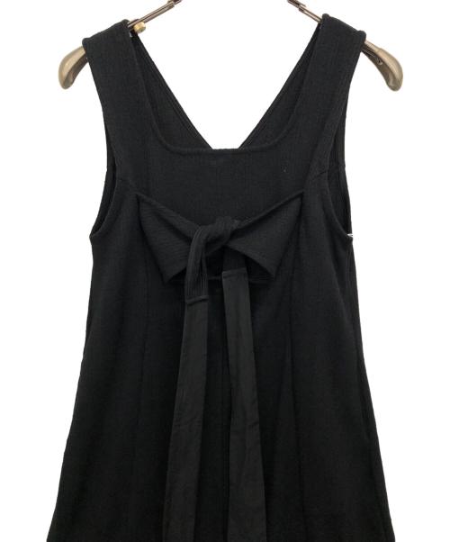 Adam et Rope（アダム エ ロペ）Adam et Rope (アダム エ ロペ) バックリボンフレアワンピース ブラック サイズ:Fの古着・服飾アイテム