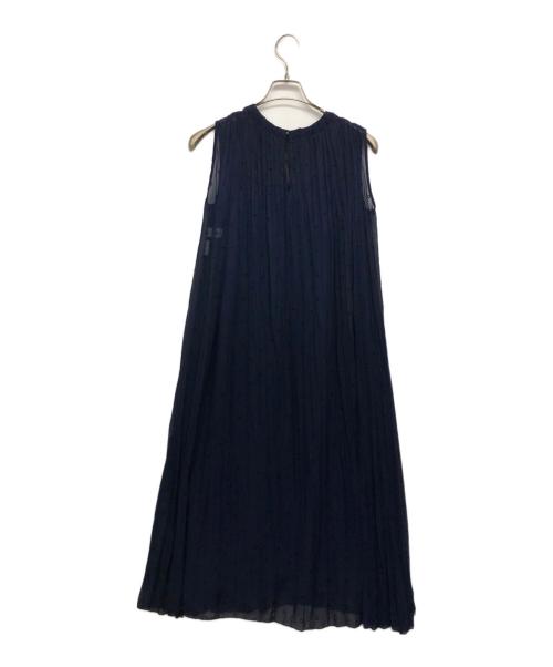 ANAYI（アナイ）ANAYI (アナイ) ドットシシュウプリーツワンピース ネイビー サイズ:36の古着・服飾アイテム