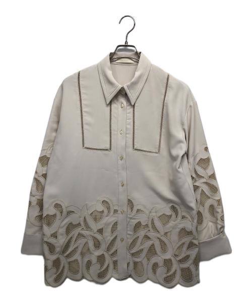 PUBLIC TOKYO（パブリックトウキョウ）PUBLIC TOKYO (パブリックトウキョウ) カットワークレースシャツ オフホワイト/アイボリー サイズ:Fの古着・服飾アイテム