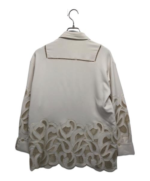 PUBLIC TOKYO（パブリックトウキョウ）PUBLIC TOKYO (パブリックトウキョウ) カットワークレースシャツ オフホワイト/アイボリー サイズ:Fの古着・服飾アイテム