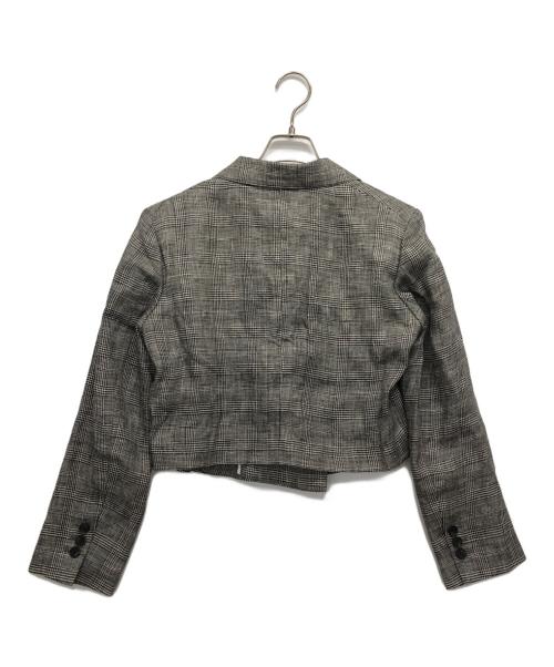 Whim Gazette（ウィムガゼット）Whim Gazette (ウィムガゼット) リネングレンチェックジャケット グレー サイズ:Fの古着・服飾アイテム