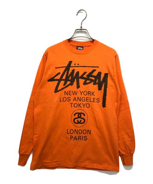 stussy（ステューシー）stussy (ステューシー) ロングスリーブカットソー オレンジ サイズ:Sの古着・服飾アイテム