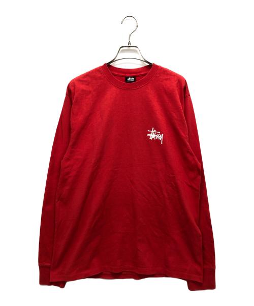 stussy（ステューシー）stussy (ステューシー) ロングスリーブカットソー レッド サイズ:Mの古着・服飾アイテム