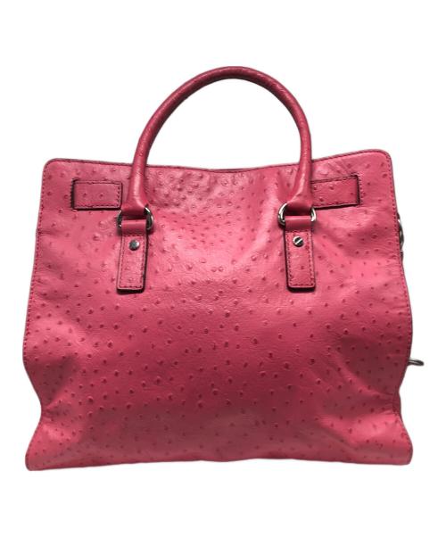 MICHAEL KORS（マイケル・コース）MICHAEL KORS (マイケルコース) オーストリッチ2WAYバッグ ピンクの古着・服飾アイテム