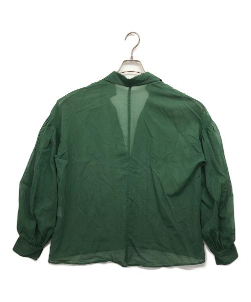 Noble（ノーブル）Noble (ノーブル) コットンオーガンジーVカットシャツブラウス グリーン サイズ:表記無しの古着・服飾アイテム