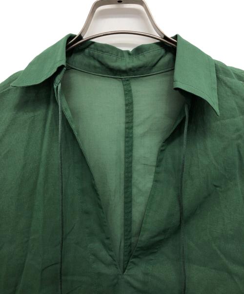 Noble（ノーブル）Noble (ノーブル) コットンオーガンジーVカットシャツブラウス グリーン サイズ:表記無しの古着・服飾アイテム