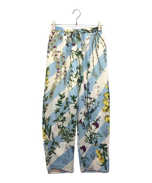 manipuri（マニプリ）manipuri (マニプリ) フラワープリントパンツ スカイブルー サイズ:Ｆの古着・服飾アイテム