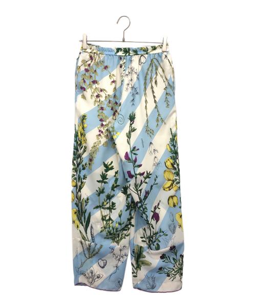 manipuri（マニプリ）manipuri (マニプリ) フラワープリントパンツ スカイブルー サイズ:Ｆの古着・服飾アイテム