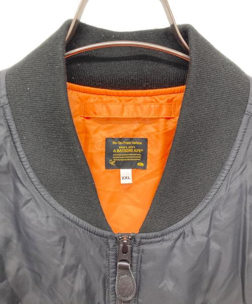 A BATHING APE（アベイシングエイプ）A BATHING APE (ア ベイシング エイプ) Busy Shark Loose Fit MA-1 Jacket ブラック サイズ:2XLの古着・服飾アイテム