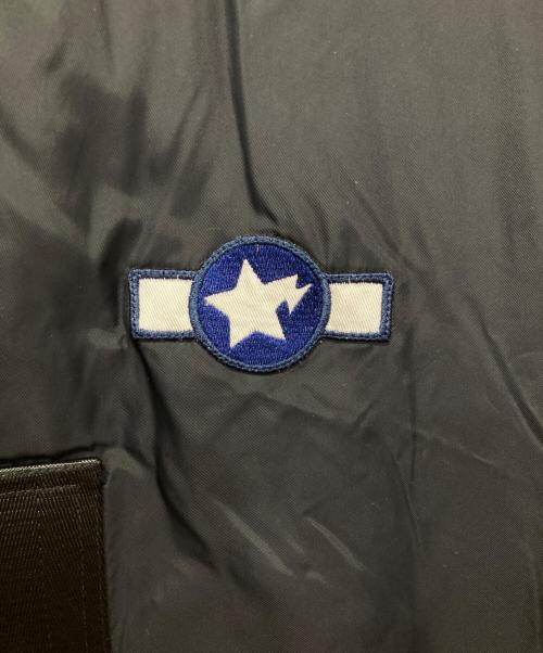 A BATHING APE（アベイシングエイプ）A BATHING APE (ア ベイシング エイプ) Busy Shark Loose Fit MA-1 Jacket ブラック サイズ:2XLの古着・服飾アイテム