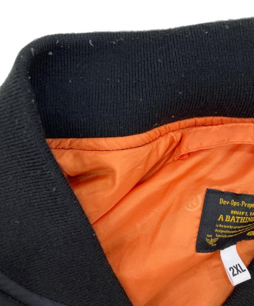 A BATHING APE（アベイシングエイプ）A BATHING APE (ア ベイシング エイプ) Busy Shark Loose Fit MA-1 Jacket ブラック サイズ:2XLの古着・服飾アイテム