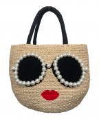 a-jolieアジョリー）の古着「ストローハンドバッグ」｜ベージュ