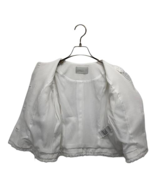 CELFORD（セルフォード）CELFORD (セルフォード) ファンシーツイード半袖ジャケット ホワイト サイズ:36の古着・服飾アイテム