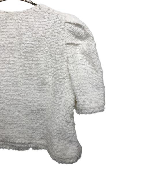 CELFORD（セルフォード）CELFORD (セルフォード) ファンシーツイード半袖ジャケット ホワイト サイズ:36の古着・服飾アイテム