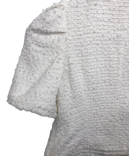 CELFORD（セルフォード）CELFORD (セルフォード) ファンシーツイード半袖ジャケット ホワイト サイズ:36の古着・服飾アイテム