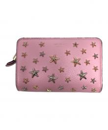 JIMMY CHOO（ジミーチュウ）の古着「スタースタッズ2つ折り財布」｜ピンク