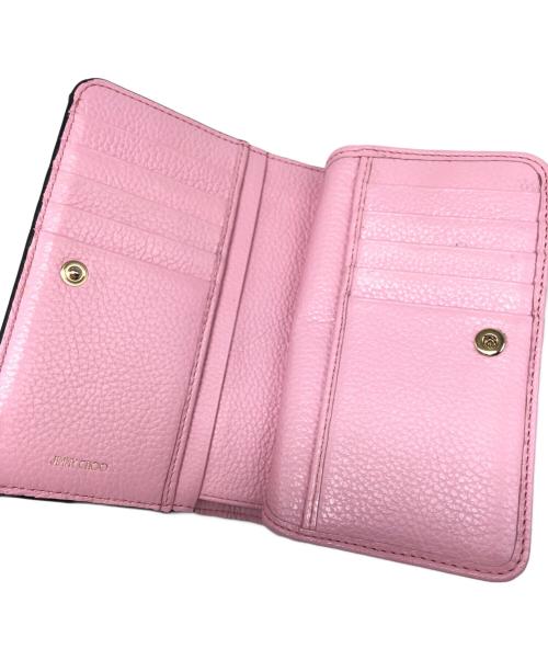 JIMMY CHOO（ジミーチュウ）JIMMY CHOO (ジミーチュウ) スタースタッズ2つ折り財布 ピンクの古着・服飾アイテム