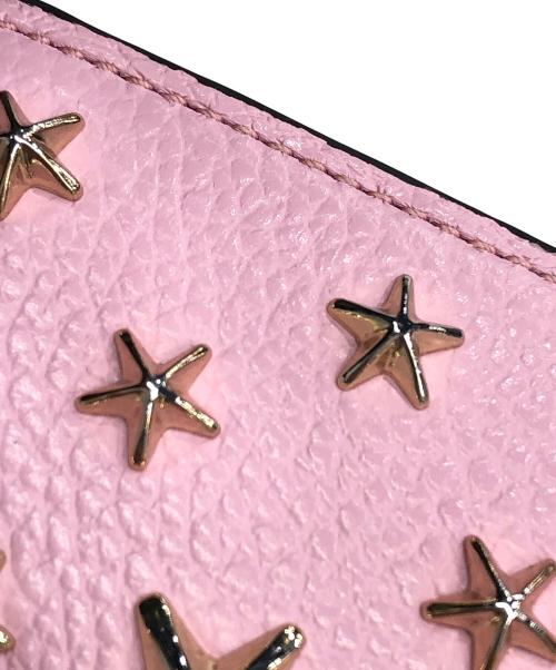 JIMMY CHOO（ジミーチュウ）JIMMY CHOO (ジミーチュウ) スタースタッズ2つ折り財布 ピンクの古着・服飾アイテム