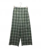 MACPHEEマカフィー）の古着「ナチュラルストレッチチェックパンツ」｜グリーン