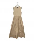 theoryセオリー）の古着「Glossed Poplin Crew NK C VOL DR」｜ベージュ