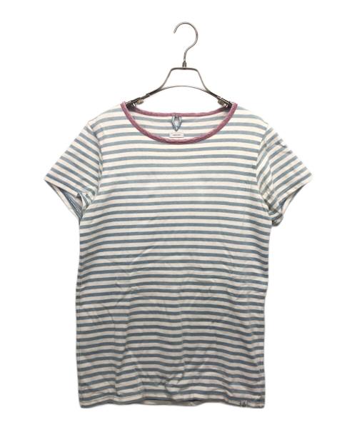 VISVIM（ビズビム）VISVIM (ビズビム) ボーダー半袖Ｔシャツ スカイブルー サイズ:2の古着・服飾アイテム