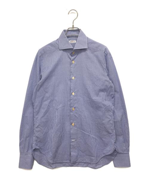kiton（キートン）Kiton (キートン) チェックシャツ ネイビー サイズ:記載なしの古着・服飾アイテム