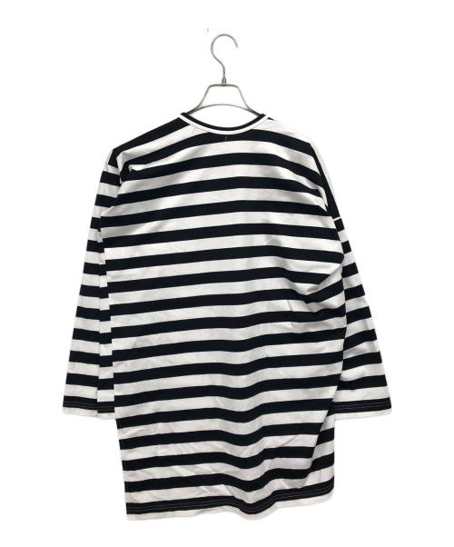 JUNYA WATANABE COMME des GARCONS（(ジュンヤワタナベ コムデギャルソン）JUNYA WATANABE COMME des GARCONS ((ジュンヤワタナベ コムデギャルソン) 変形ボーダーカットソー ホワイト サイズ:記載なしの古着・服飾アイテム