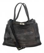 campomaggiカンポマッジ）の古着「Shopping Bag/レザースタッズ2Wayバッグ」｜ブラウン