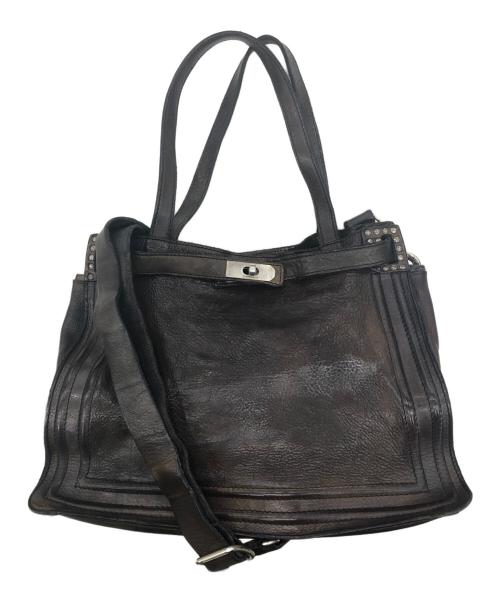 campomaggi（カンポマッジ）campomaggi (カンポマッジ) Shopping Bag/レザースタッズ2Wayバッグ ブラウンの古着・服飾アイテム