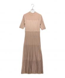 anuans（アニュアンス）の古着「ボトルネックシアーニットワンピース」｜ピンク