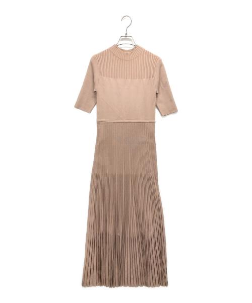 anuans（アニュアンス）anuans (アニュアンス) ボトルネックシアーニットワンピース ピンク サイズ:Fの古着・服飾アイテム