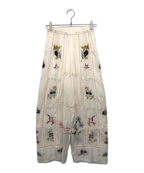 TODAYFUL（トゥデイフル）TODAYFUL (トゥデイフル) Embroidery Patchwork Trousers アイボリー サイズ:36の古着・服飾アイテム