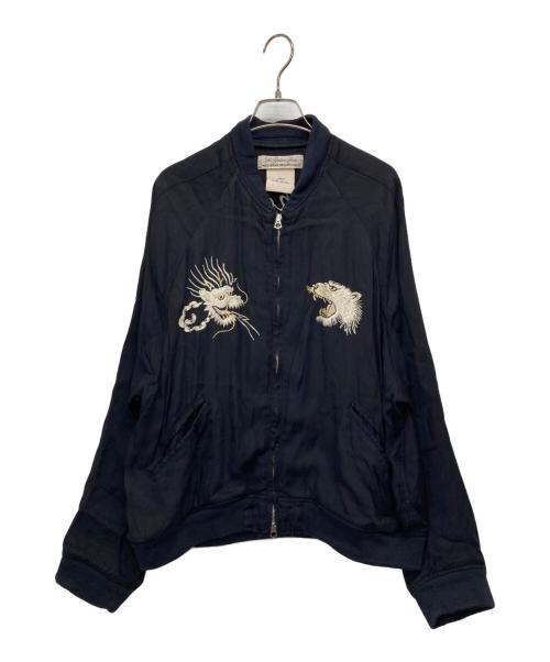 REMI RELIEF（レミレリーフ）REMI RELIEF (レミレリーフ) レーヨンツイル スカジャン ネイビー サイズ:Lの古着・服飾アイテム