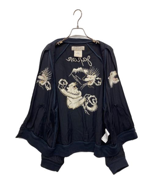 REMI RELIEF（レミレリーフ）REMI RELIEF (レミレリーフ) レーヨンツイル スカジャン ネイビー サイズ:Lの古着・服飾アイテム